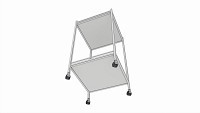 Stainless Steel 2 Shelf Medical Instrument Trolley