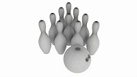 Bowling ball and pin set