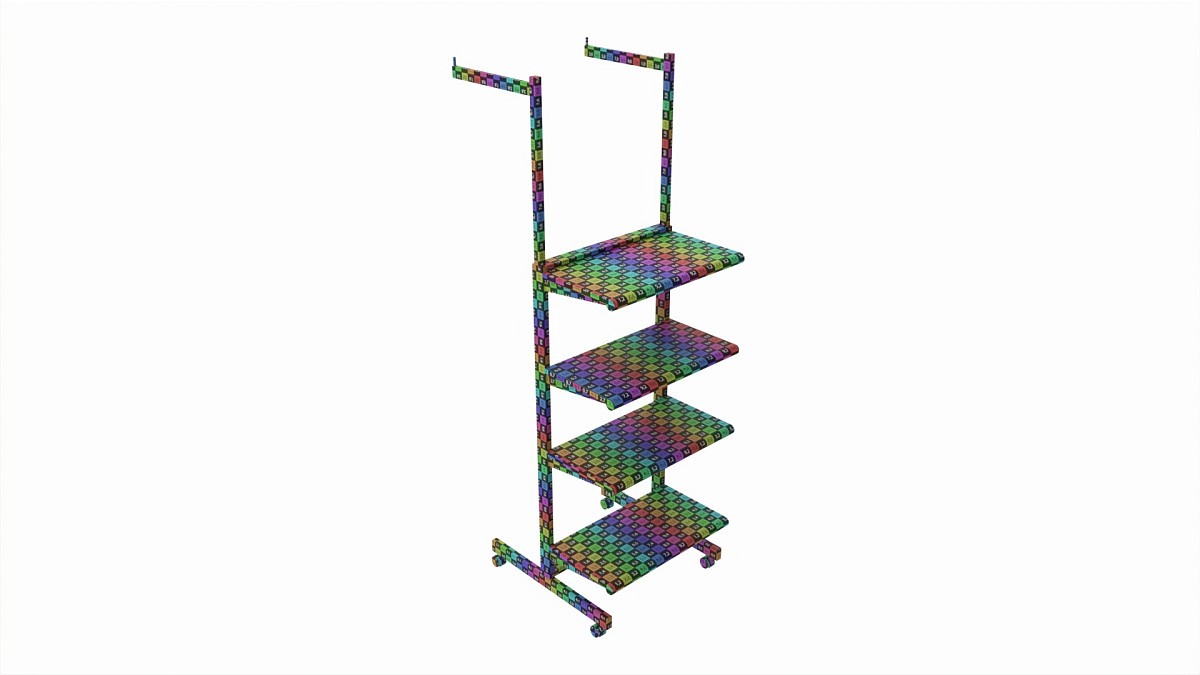 Four Shelf Rolling 2-Way Merchandise Rack