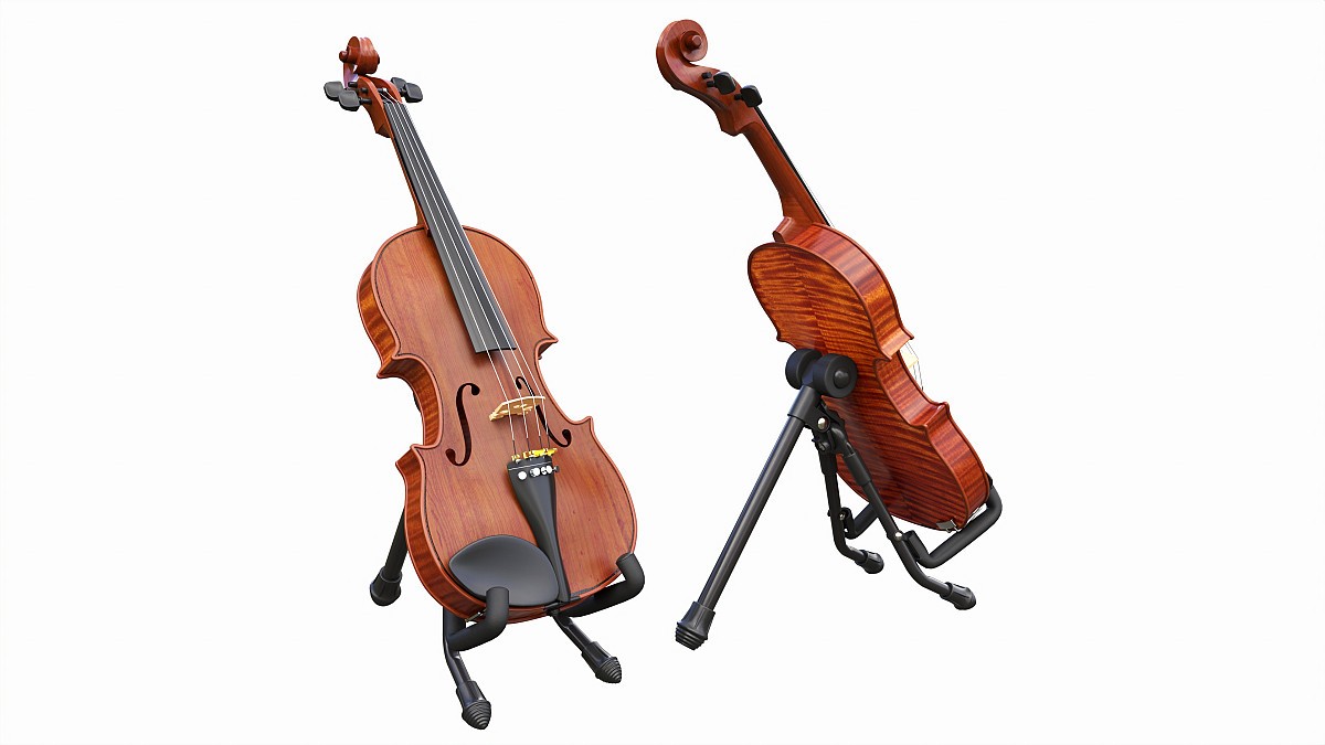 Violin on a modern stand