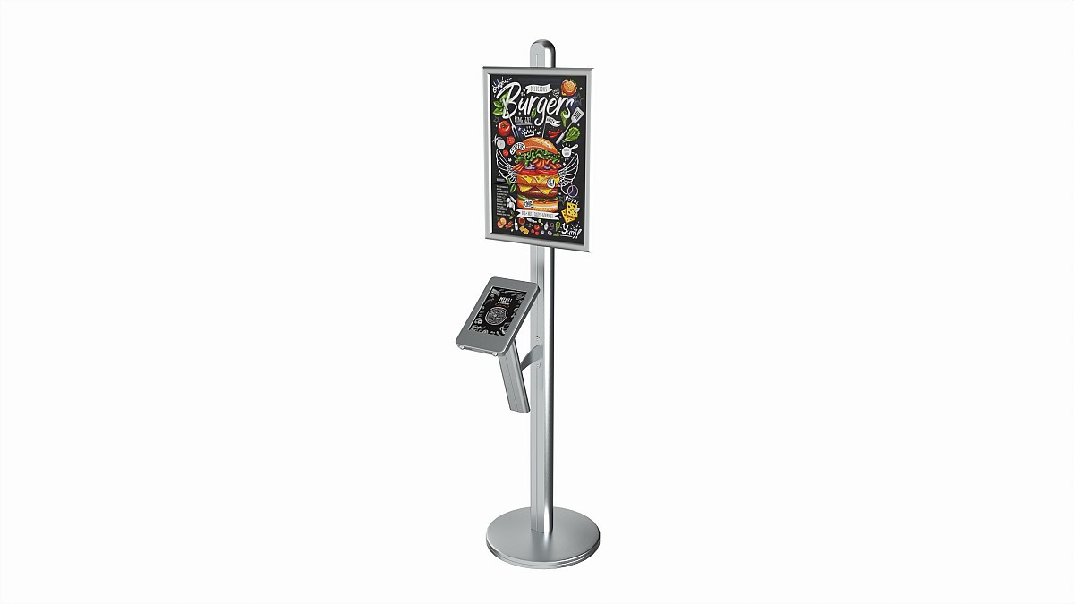 Store exhibition customer freestanding info tablet holder with poster