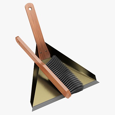 Brush dustpan wood handle