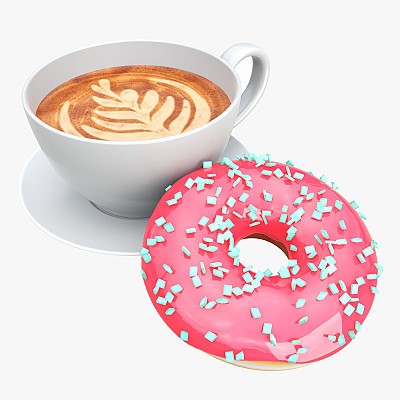 Coffee cup with donut