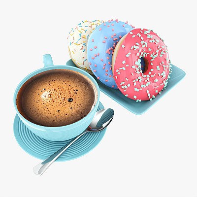 Coffee cup with donuts