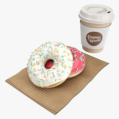 Coffee cup pair of donuts