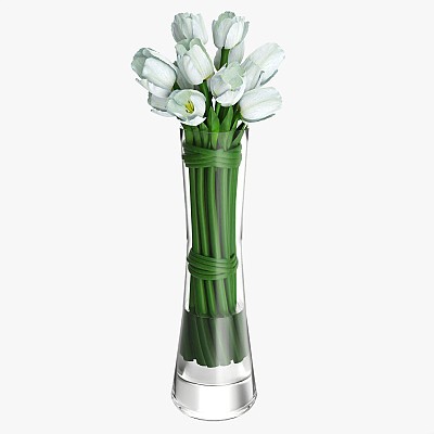 Tulips in long vase