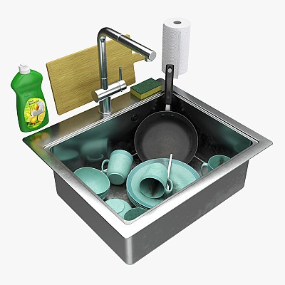 Sink and kitchen utensils