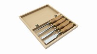 Chisel set in wooden box