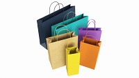 Set of paper bags with handles