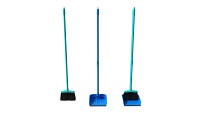 Broom and dustpan set with long handles