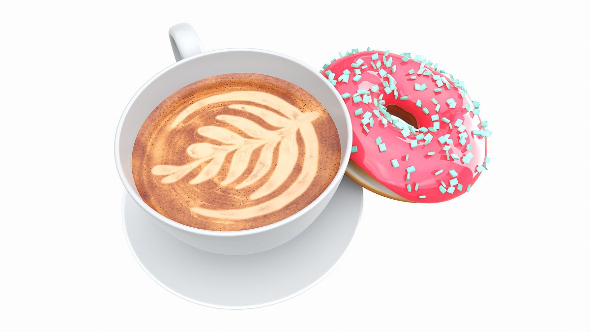 Coffee cup with donut