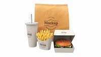 Fast Food Packaging Set Mockup 01