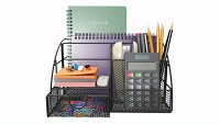 Office Wire Organizer with Supplies