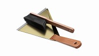 Brush and dustpan with wooden handles