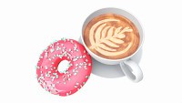 Coffee cup with donut