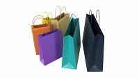 Set of paper bags with handles