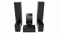 Full range floor standing 6.1 speaker system