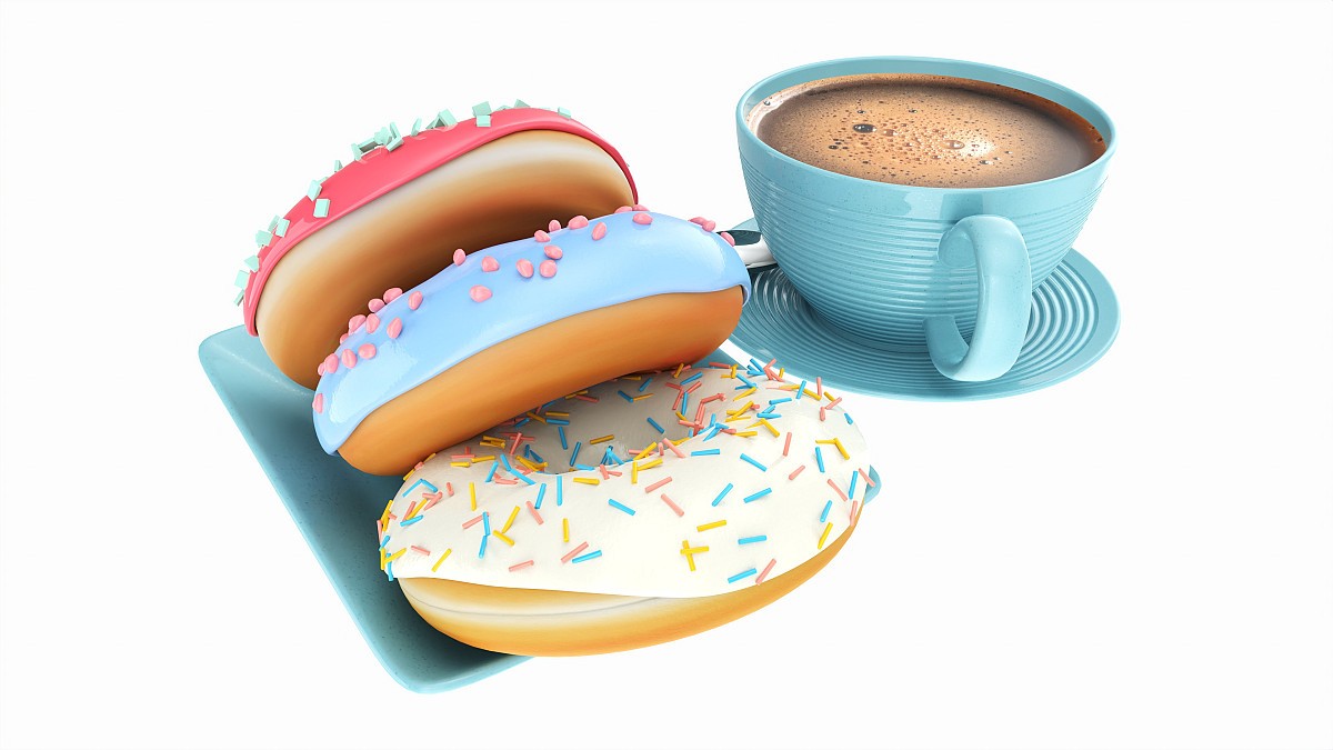 Coffee cup with donuts