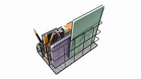 Office Wire Organizer with Supplies