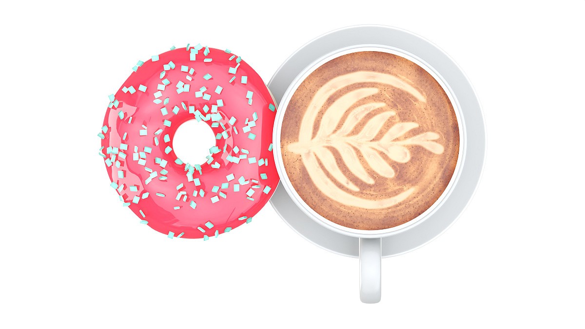 Coffee cup with donut