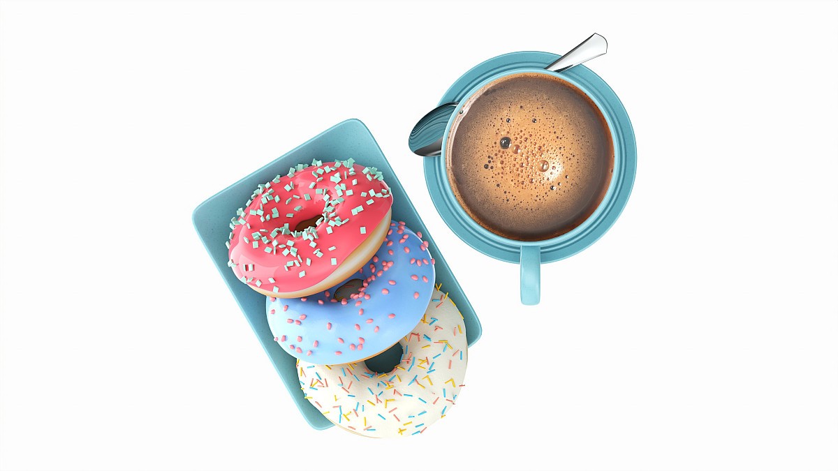 Coffee cup with donuts