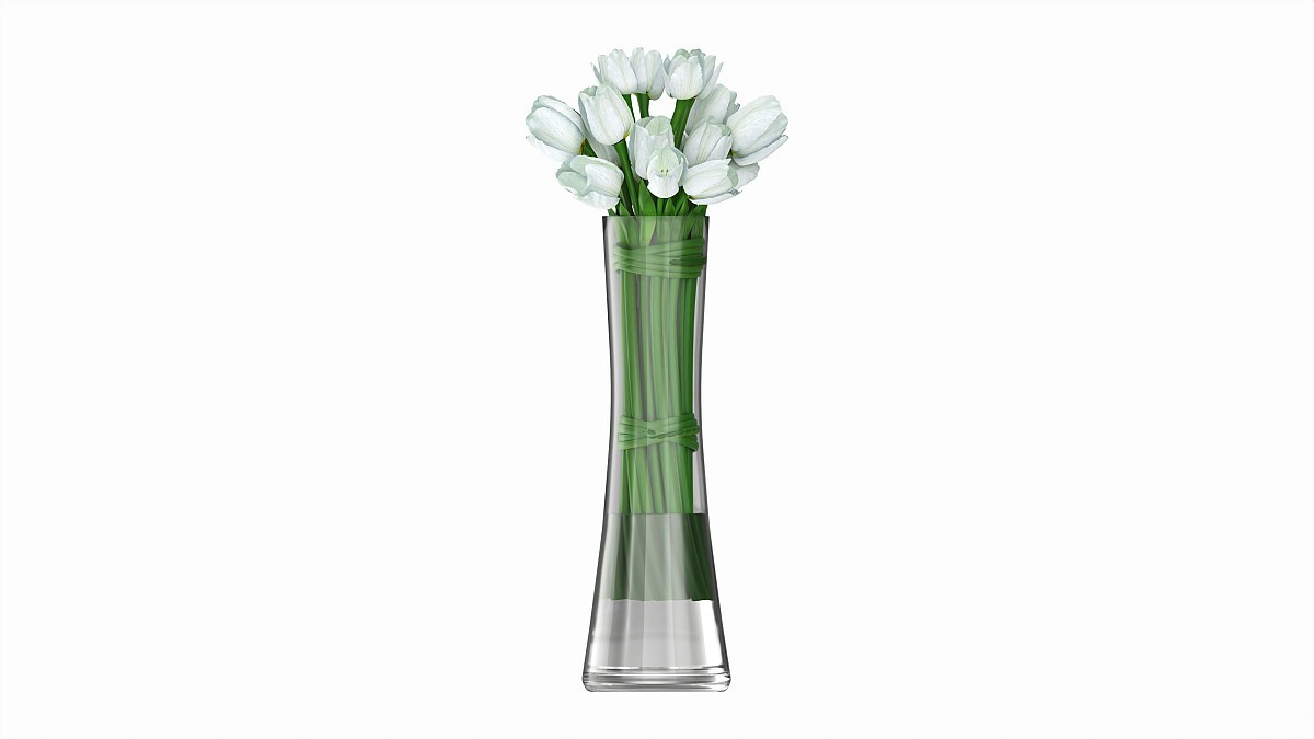 Tulips in long vase