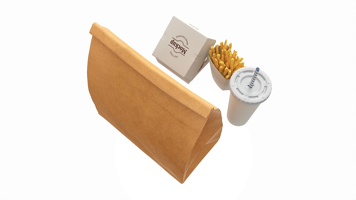 Fast Food Packaging Set Mockup 01