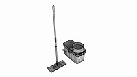 Clean floor wiper and bucket with wringer