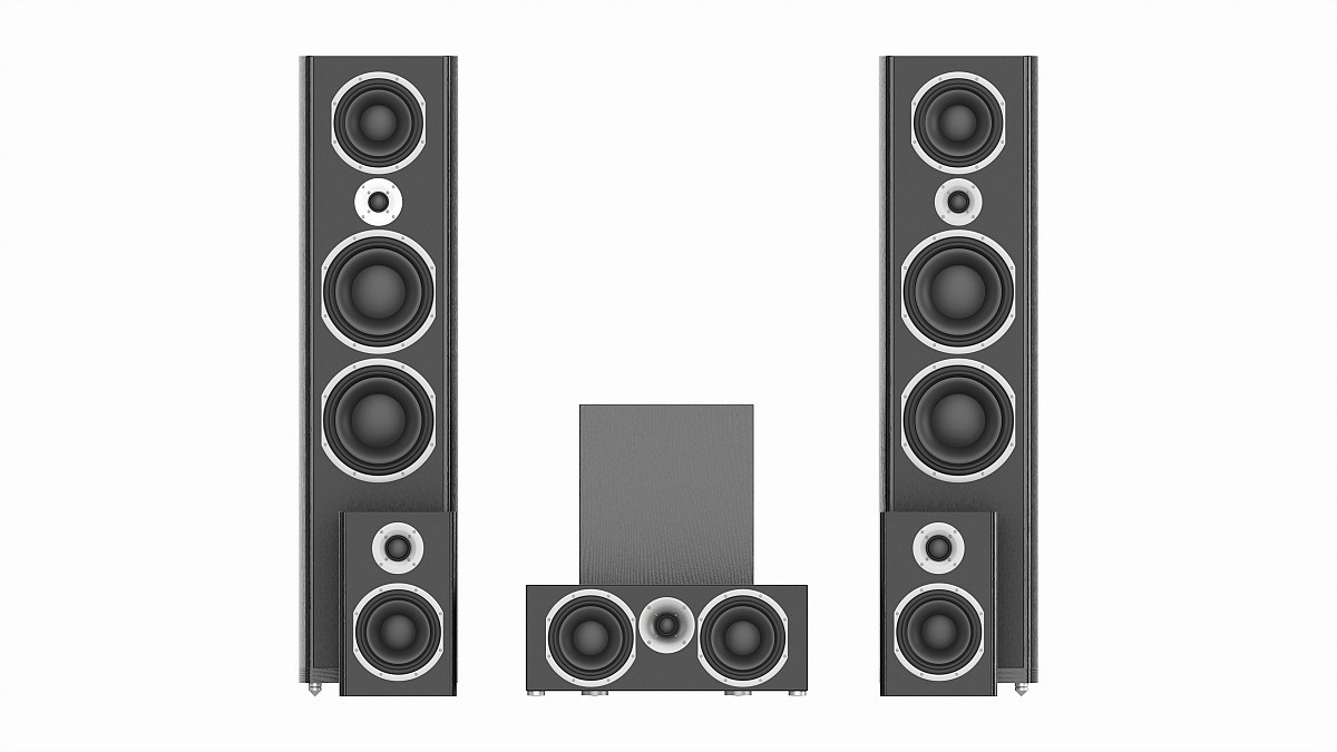 Full range floor standing 6.1 speaker system