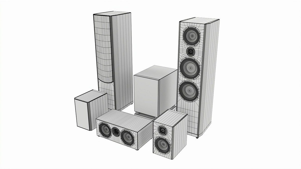 Full range floor standing 6.1 speaker system