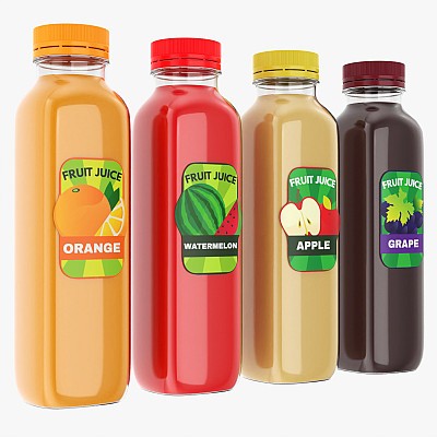 Juice bottle set mockup