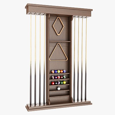 Billiard rack with cues