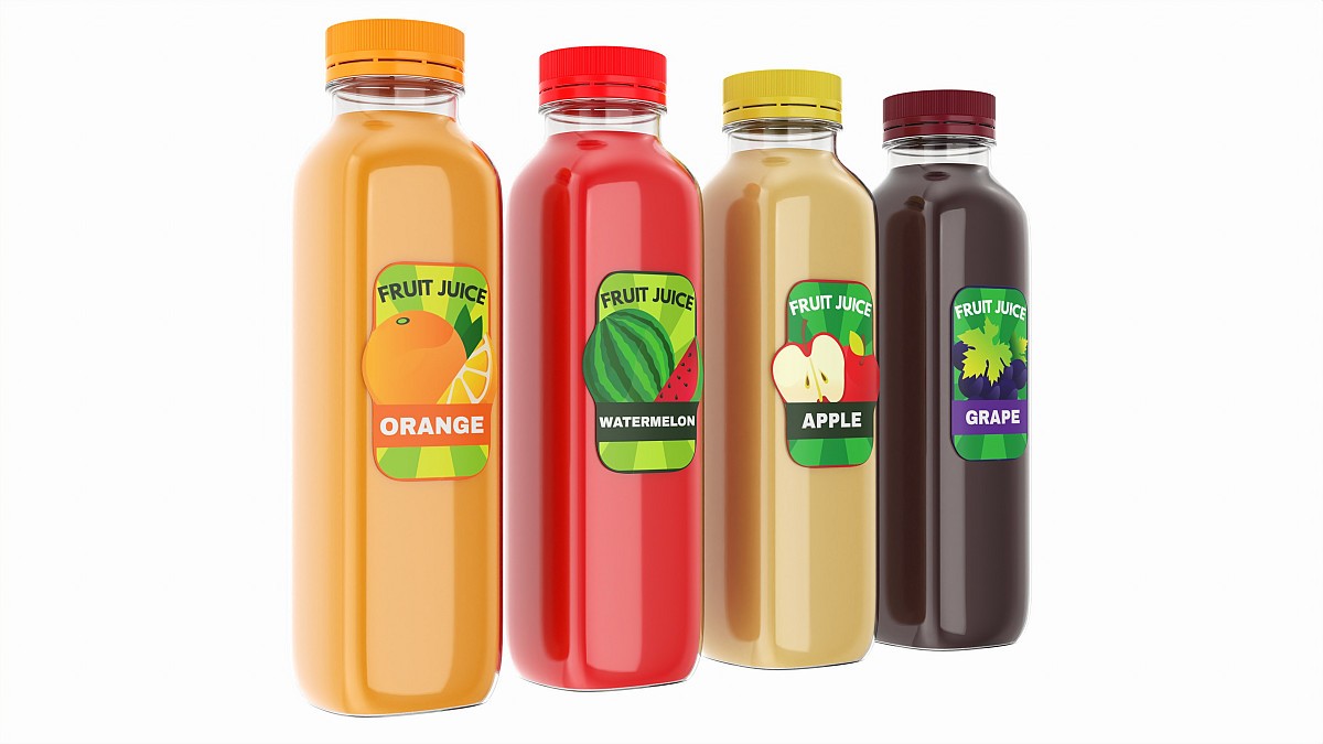 Juice bottle set mockup