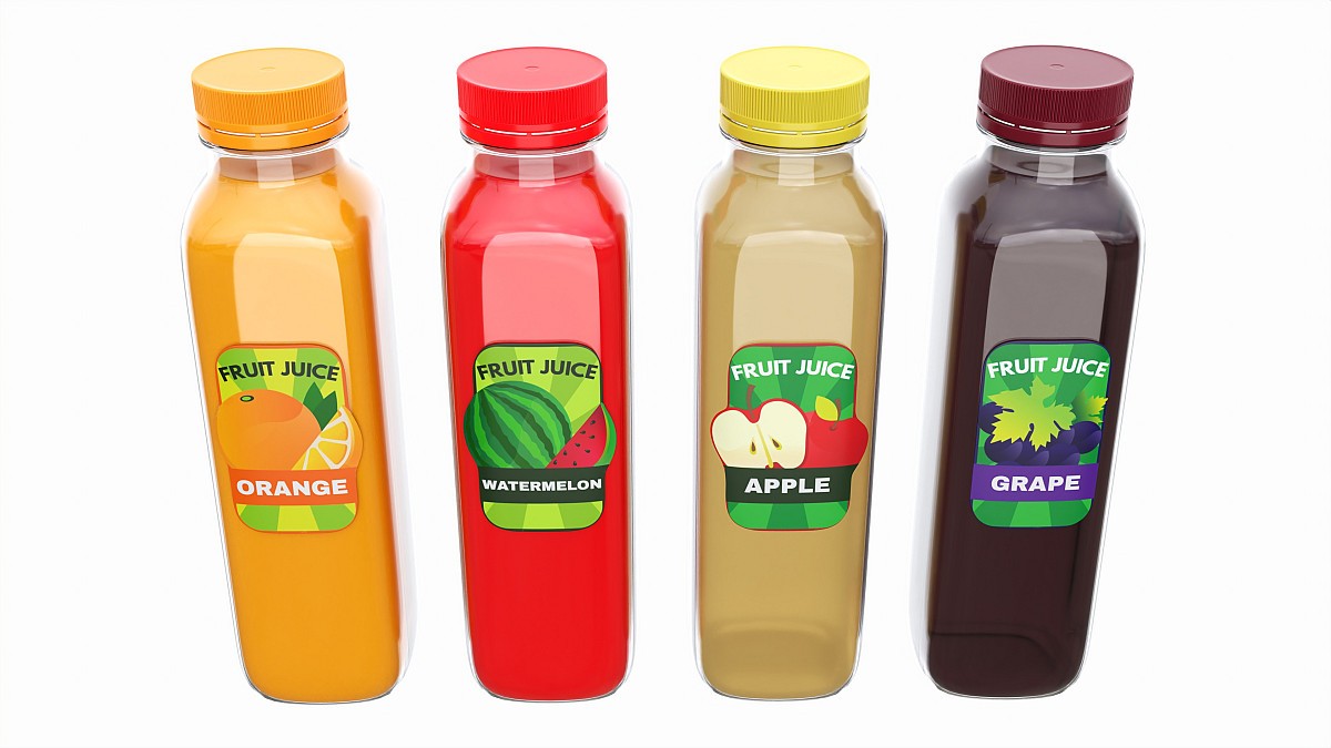 Juice bottle set mockup