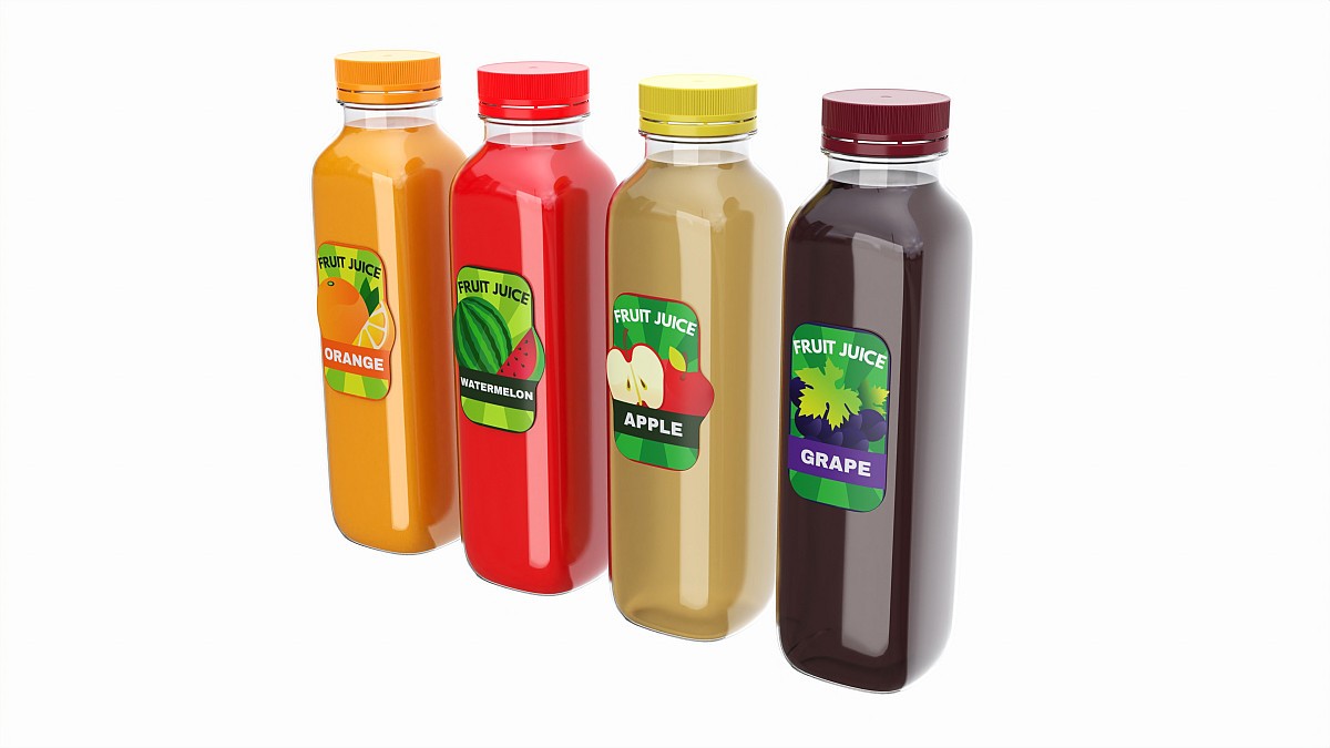 Juice bottle set mockup