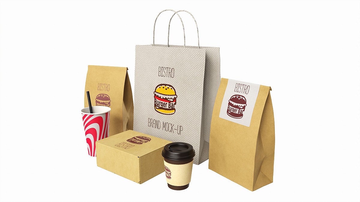 Fast Food Branding Set Mockup 01