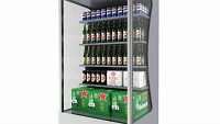 Store open front cooling shelf with beverages