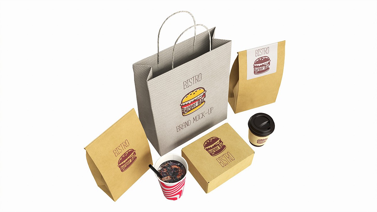 Fast Food Branding Set Mockup 01