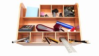 Office Wood Organizer with Supplies 02