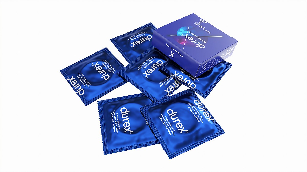 Condom individual packages with box small