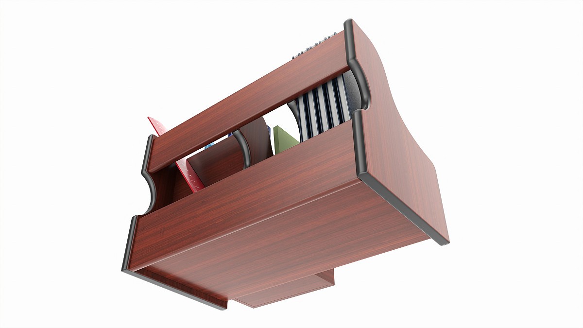 Office Wood Organizer with Supplies 01