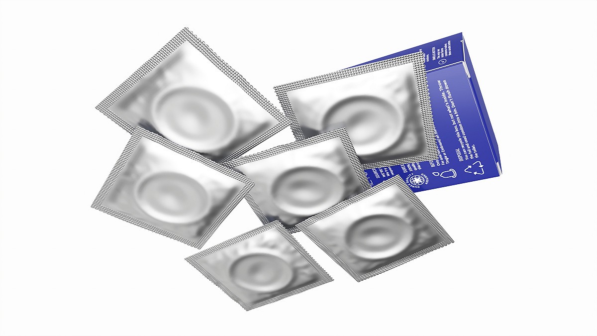 Condom individual packages with box small