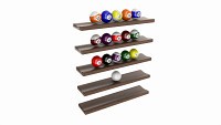 Billiard rack with cues and accessories