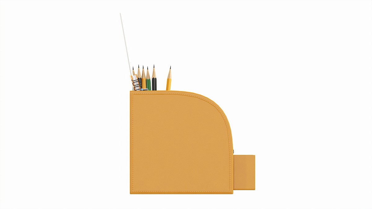 Office Leather Organizer with Supplies