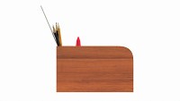 Office Wood Organizer with Supplies 02