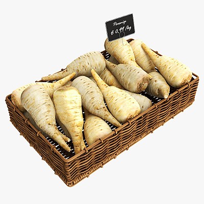 Parsnip in tray with tag