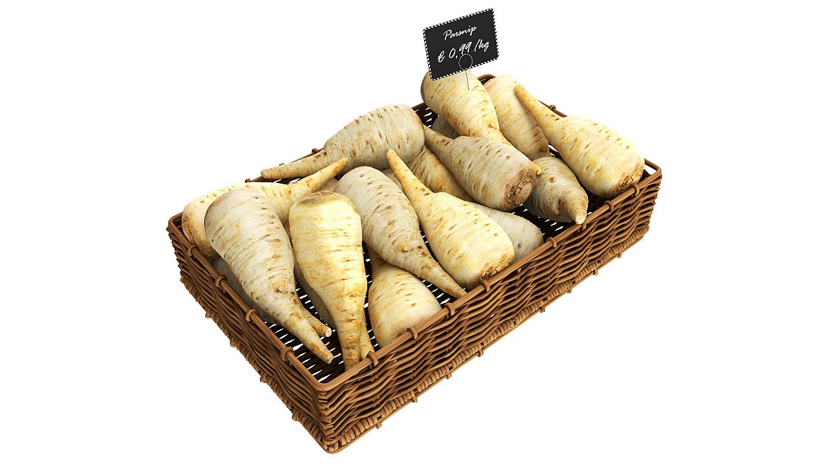 Parsnip in tray with price tag