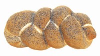 White bread with poppy seeds