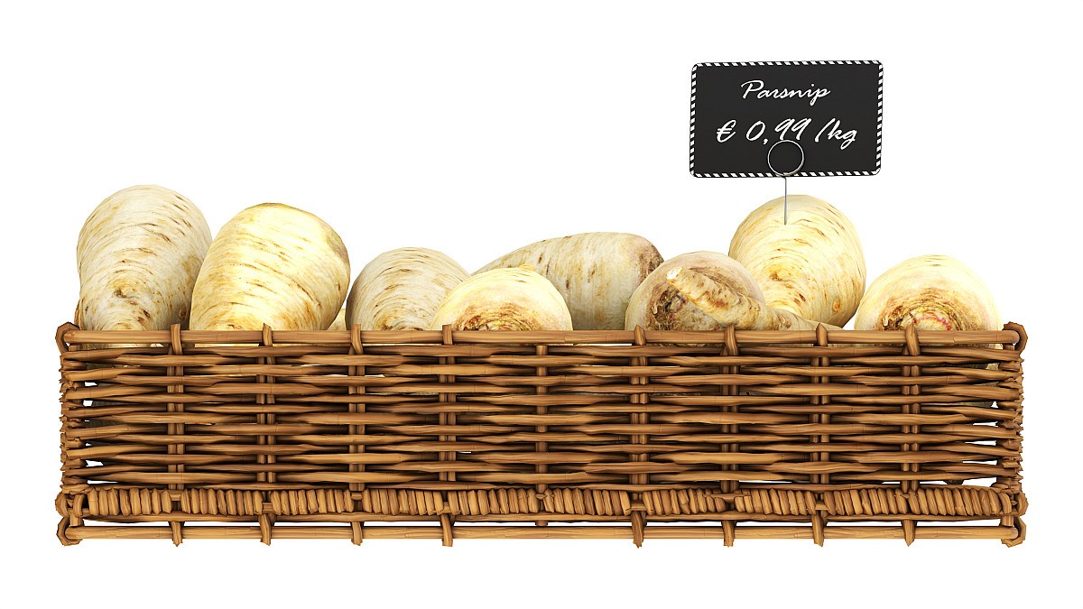 Parsnip in tray with price tag