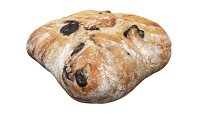 Large square wheat bread with olives